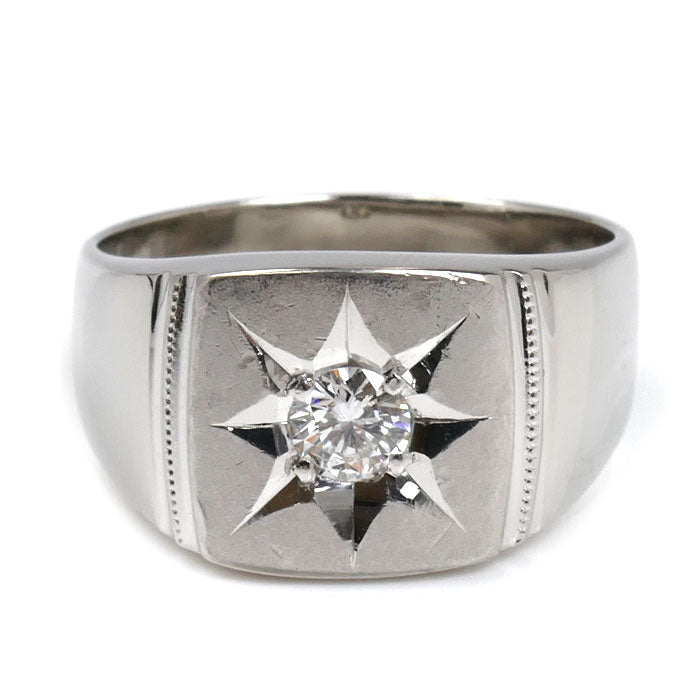 Pt900プラチナ リング・指輪 ダイヤモンド0.31ct 20号 18.8g メンズ【中古】【美品】