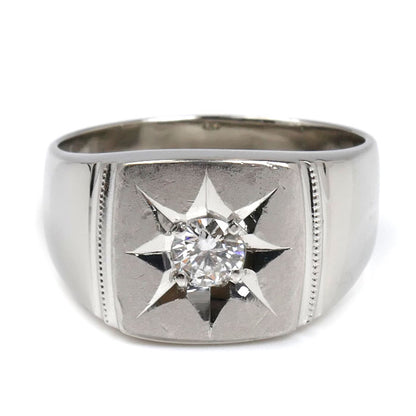 Pt900プラチナ リング・指輪 ダイヤモンド0.31ct 20号 18.8g メンズ【中古】【美品】