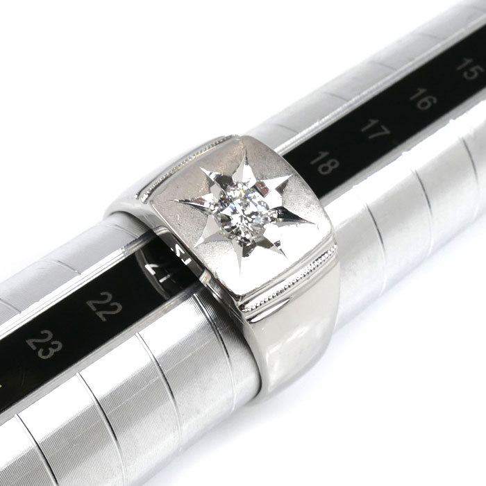 Pt900プラチナ リング・指輪 ダイヤモンド0.31ct 20号 18.8g メンズ【中古】【美品】