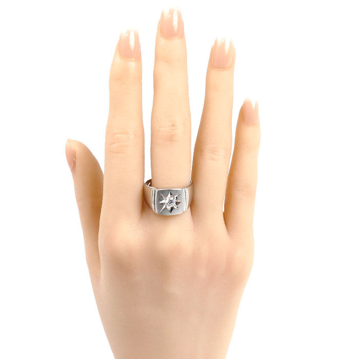 Pt900プラチナ リング・指輪 ダイヤモンド0.31ct 20号 18.8g メンズ【中古】【美品】