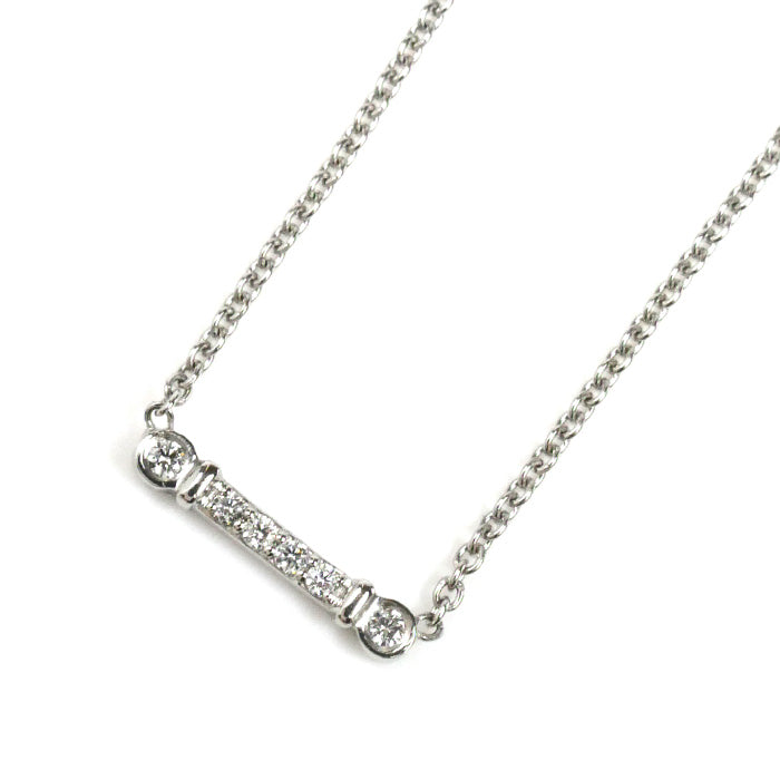 TIFFANY&Co. ティファニー Pt950プラチナ フルールドリス ステム ネックレス ダイヤモンド 2.8g 40.5cm レディース【中古】【美品】