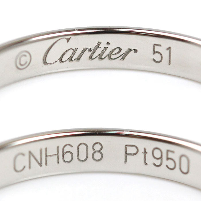 CARTIER カルティエ Pt950プラチナ ウェディング 3Pダイヤ リング・指輪 B4058351 ダイヤモンド 11号 51 2.9g レディース【中古】【美品】