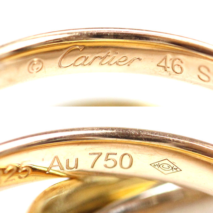 CARTIER カルティエ K18YG/PG/WG トリニティ スモール リング・指輪 B4235146 6号 46 5.3g レディース【中古】【美品】