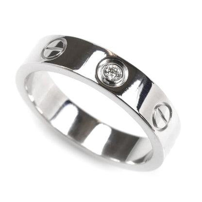 CARTIER カルティエ K18WG ホワイトゴールド ミニラブ 1Pダイヤ リング・指輪 B4050548 ダイヤモンド 8号 48 4.4g レディース【中古】【美品】