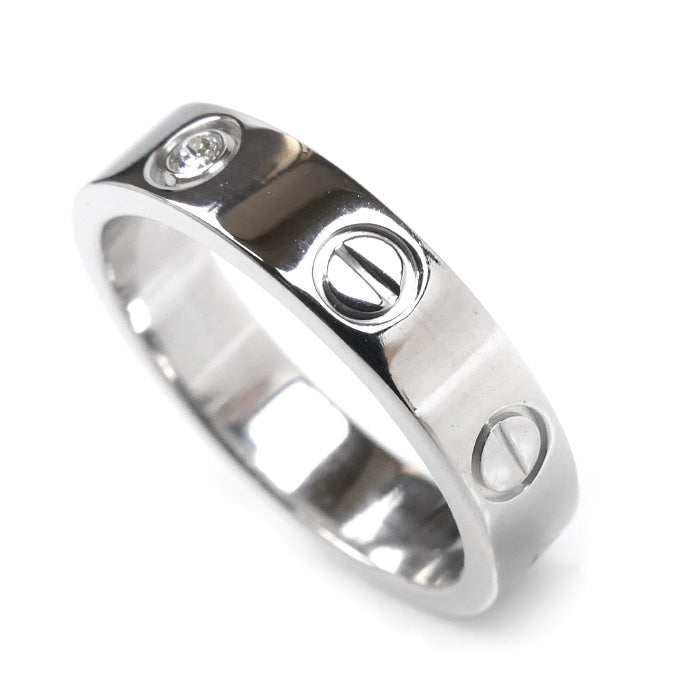CARTIER カルティエ K18WG ホワイトゴールド ミニラブ 1Pダイヤ リング・指輪 B4050548 ダイヤモンド 8号 48 4.4g レディース【中古】【美品】