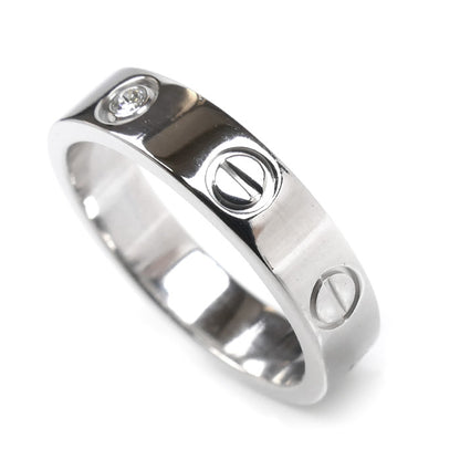 CARTIER カルティエ K18WG ホワイトゴールド ミニラブ 1Pダイヤ リング・指輪 B4050548 ダイヤモンド 8号 48 4.4g レディース【中古】【美品】