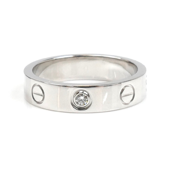 CARTIER カルティエ K18WG ホワイトゴールド ミニラブ 1Pダイヤ リング・指輪 B4050548 ダイヤモンド 8号 48 4.4g レディース【中古】【美品】