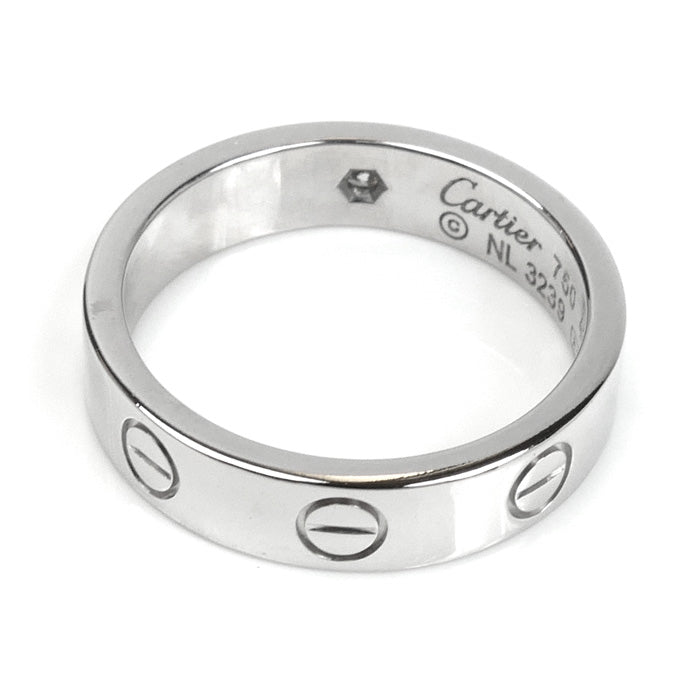 CARTIER カルティエ K18WG ホワイトゴールド ミニラブ 1Pダイヤ リング・指輪 B4050548 ダイヤモンド 8号 48 4.4g レディース【中古】【美品】