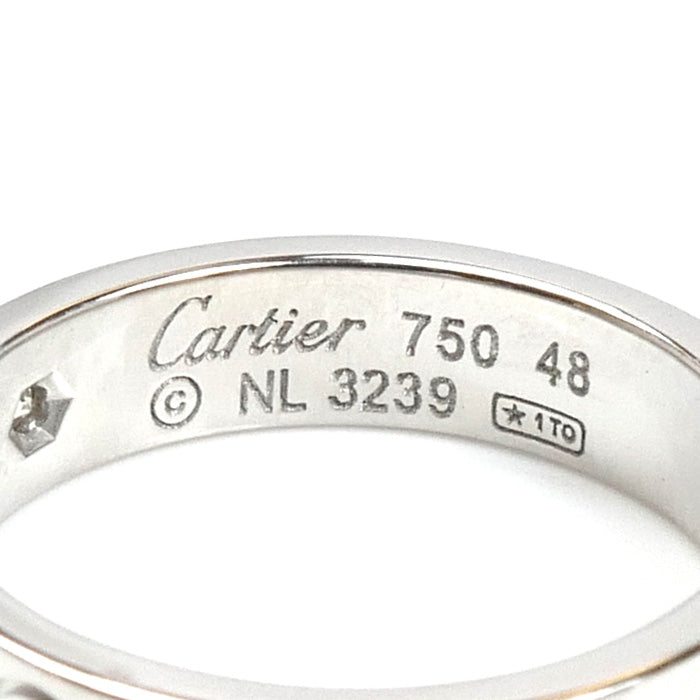 CARTIER カルティエ K18WG ホワイトゴールド ミニラブ 1Pダイヤ リング・指輪 B4050548 ダイヤモンド 8号 48 4.4g レディース【中古】【美品】