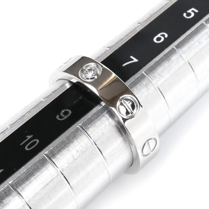CARTIER カルティエ K18WG ホワイトゴールド ミニラブ 1Pダイヤ リング・指輪 B4050548 ダイヤモンド 8号 48 4.4g レディース【中古】【美品】