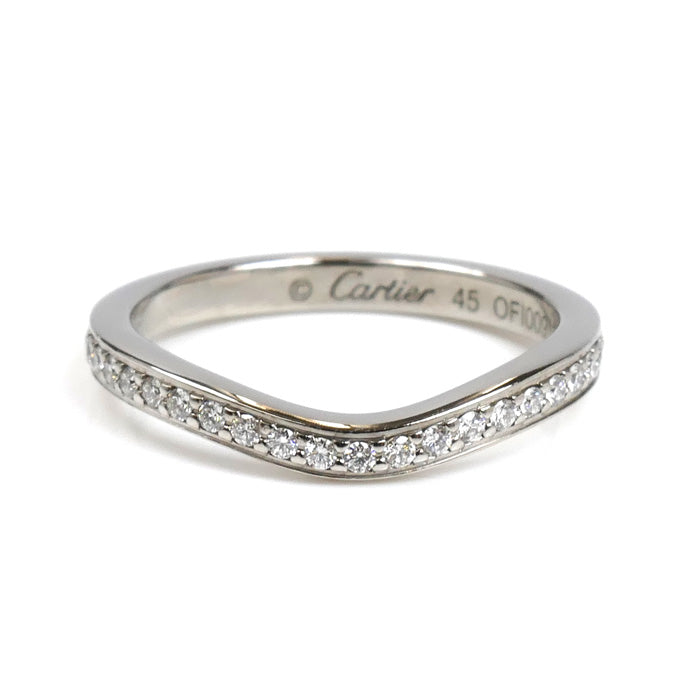 CARTIER カルティエ Pt950プラチナ バレリーナ ウェディング セミパヴェセッティング リング・指輪 B4093045 ダイヤモンド 5号 45 2.7g レディース【中古】【美品】