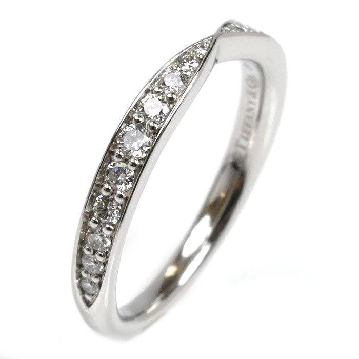 TIFFANY&Co. ティファニー Pt950プラチナ ハーモニー バンド リング・指輪 ダイヤモンド 6号 2.7g レディース【中古】【美品】