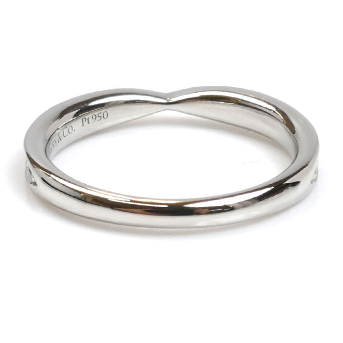 TIFFANY&Co. ティファニー Pt950プラチナ ハーモニー バンド リング・指輪 ダイヤモンド 6号 2.7g レディース【中古】【美品】