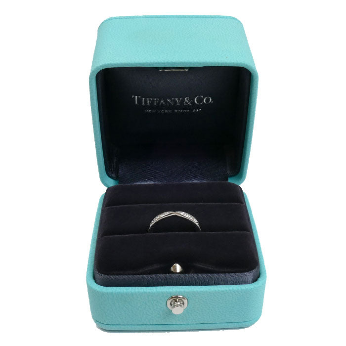 TIFFANY&Co. ティファニー Pt950プラチナ ハーモニー バンド リング・指輪 ダイヤモンド 6号 2.7g レディース【中古】【美品】
