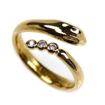 TIFFANY&Co. ティファニー K18YG イエローゴールド スネーク 3Pダイヤ リング・指輪 ダイヤモンド 12号 4.5g レディース【中古】