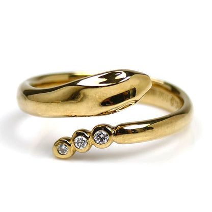 TIFFANY&Co. ティファニー K18YG イエローゴールド スネーク 3Pダイヤ リング・指輪 ダイヤモンド 12号 4.5g レディース【中古】