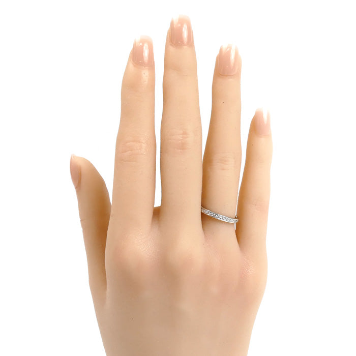 TIFFANY&Co. ティファニー Pt950プラチナ ハーフエタニティ リング・指輪 ダイヤモンド 10号 3.0g レディース【中古】【美品】
