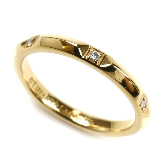 TIFFANY&Co. ティファニー K18YG イエローゴールド トゥルーバンド リング・指輪 ダイヤモンド 15号 3.6g レディース【中古】【美品】