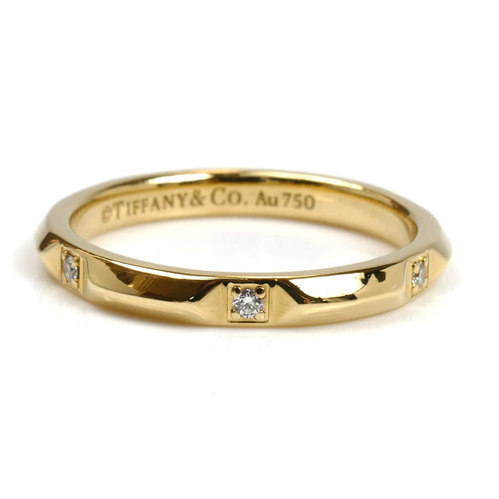 TIFFANY&Co. ティファニー K18YG イエローゴールド トゥルーバンド リング・指輪 ダイヤモンド 15号 3.6g レディース【中古】【美品】
