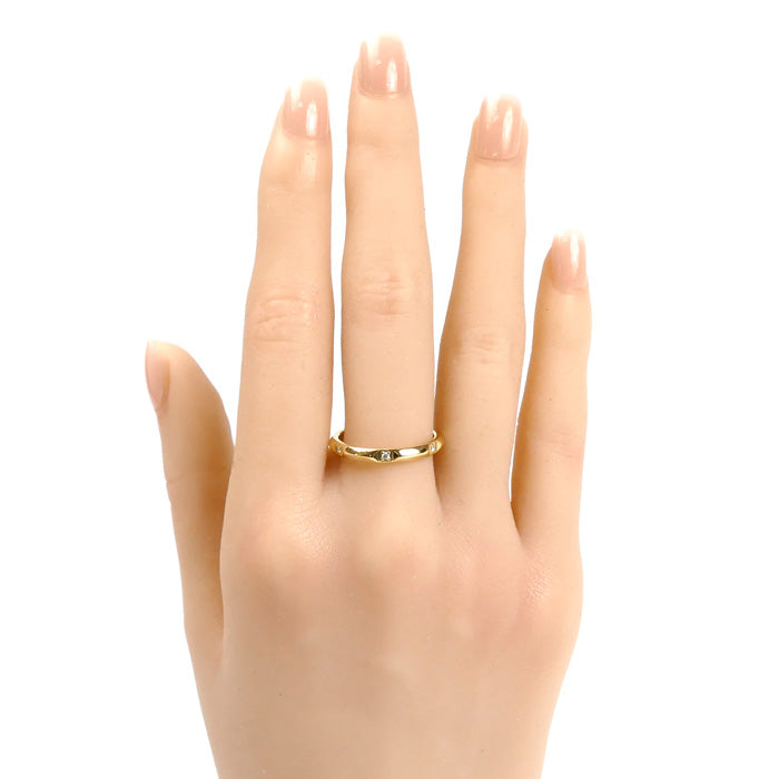 TIFFANY&Co. ティファニー K18YG イエローゴールド トゥルーバンド リング・指輪 ダイヤモンド 15号 3.6g レディース【中古】【美品】