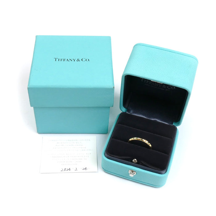 TIFFANY&Co. ティファニー K18YG イエローゴールド トゥルーバンド リング・指輪 ダイヤモンド 15号 3.6g レディース【中古】【美品】