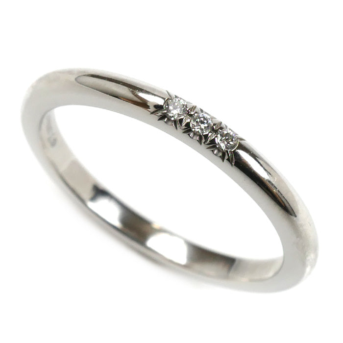 TIFFANY&Co. ティファニー Pt950プラチナ ウェディング 3Pダイヤ リング・指輪 61000917 ダイヤモンド 11号 3.6g レディース【中古】【美品】