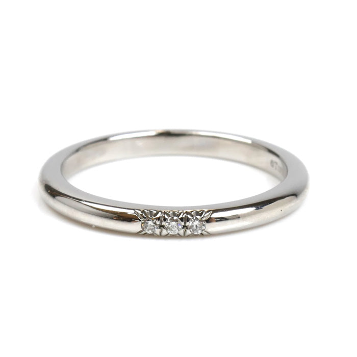 TIFFANY&Co. ティファニー Pt950プラチナ ウェディング 3Pダイヤ リング・指輪 61000917 ダイヤモンド 11号 3.6g レディース【中古】【美品】