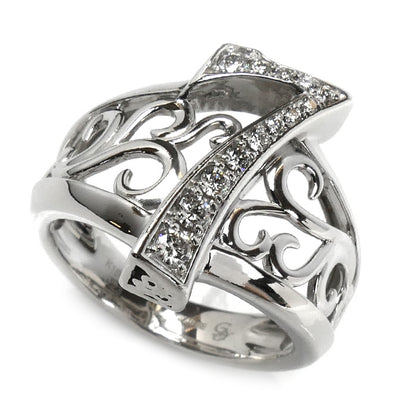 ゆきざき K18WG ホワイトゴールド NOMBLE ナンバーリング 7 リング・指輪 Y.NOMBRE.1.9.7.S ダイヤモンド0.23ct 14号 8.8g ユニセックス【中古】【美品】