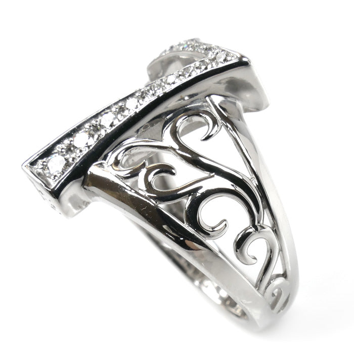 ゆきざき K18WG ホワイトゴールド NOMBLE ナンバーリング 7 リング・指輪 Y.NOMBRE.1.9.7.S ダイヤモンド0.23ct 14号 8.8g ユニセックス【中古】【美品】