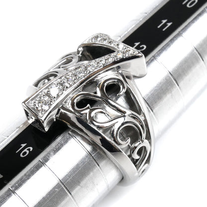 ゆきざき K18WG ホワイトゴールド NOMBLE ナンバーリング 7 リング・指輪 Y.NOMBRE.1.9.7.S ダイヤモンド0.23ct 14号 8.8g ユニセックス【中古】【美品】