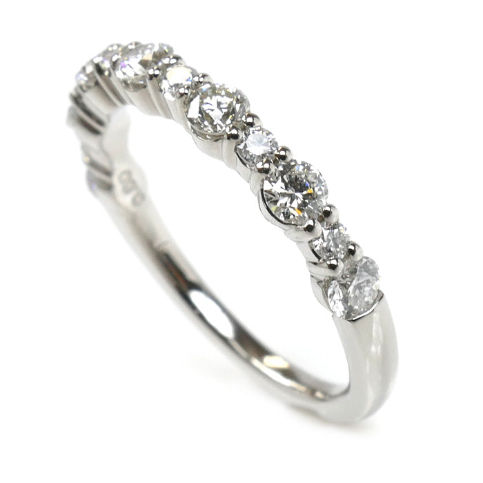 Ponte Vecchio ポンテヴェキオ Pt999 ハーフエタニティ リング・指輪 ダイヤモンド0.60ct 9号 3.4g レディース【中古】【美品】