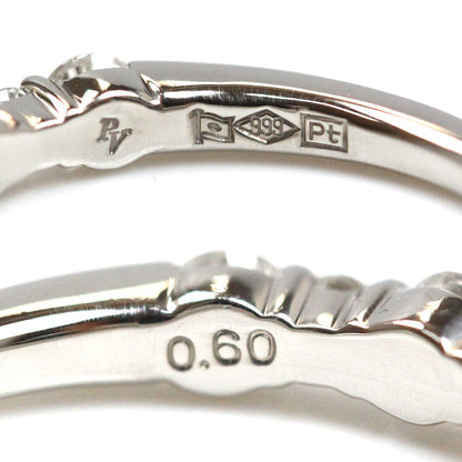 Ponte Vecchio ポンテヴェキオ Pt999 ハーフエタニティ リング・指輪 ダイヤモンド0.60ct 9号 3.4g レディース【中古】【美品】