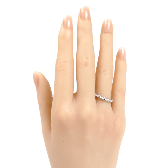 Ponte Vecchio ポンテヴェキオ Pt999 ハーフエタニティ リング・指輪 ダイヤモンド0.60ct 9号 3.4g レディース【中古】【美品】