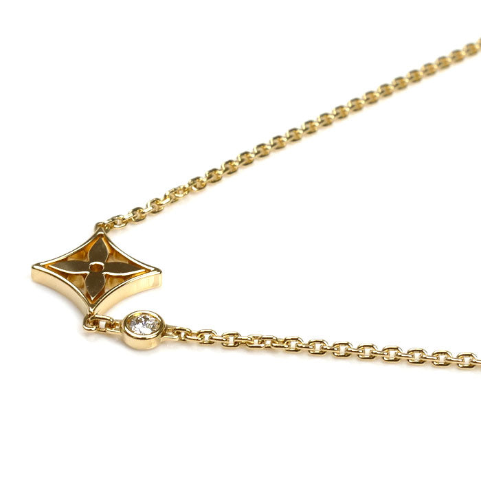 LOUIS VUITTON ルイ・ヴィトン K18YG イエローゴールド モノグラム イディール ネックレス Q93280 4.1g 38/40cm レディース【中古】【美品】