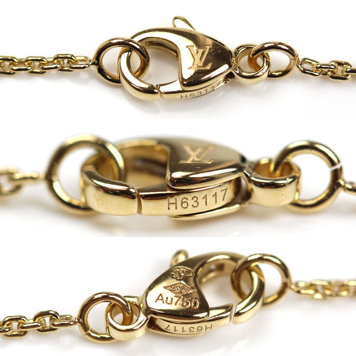 LOUIS VUITTON ルイ・ヴィトン K18YG イエローゴールド モノグラム イディール ネックレス Q93280 4.1g 38/40cm レディース【中古】【美品】