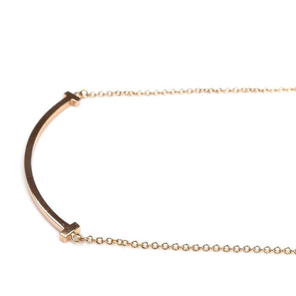 TIFFANY&Co. ティファニー K18PG ピンクゴールド Tスマイル スモール ネックレス 60011678 2.8g 41/46cm レディース【中古】【美品】