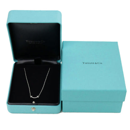 TIFFANY&Co. ティファニー K18WG ホワイトゴールド Tスマイル ミニ ダイヤ ネックレス 62617799 ダイヤモンド 2.5g 40.5/45.5cm レディース【中古】【美品】