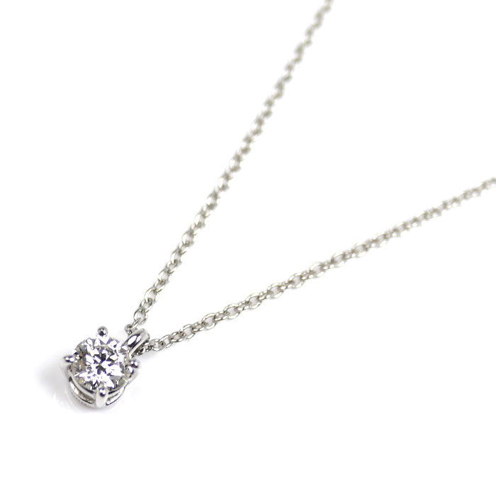 TIFFANY&Co. ティファニー Pt950プラチナ ソリティア ネックレス ダイヤモンド0.25ct 2.4g 40.5cm レディース【中古】【美品】