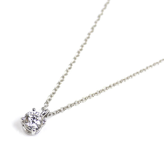 TIFFANY&Co. ティファニー Pt950プラチナ ソリティア ネックレス ダイヤモンド0.25ct 2.4g 40.5cm レディース【中古】【美品】