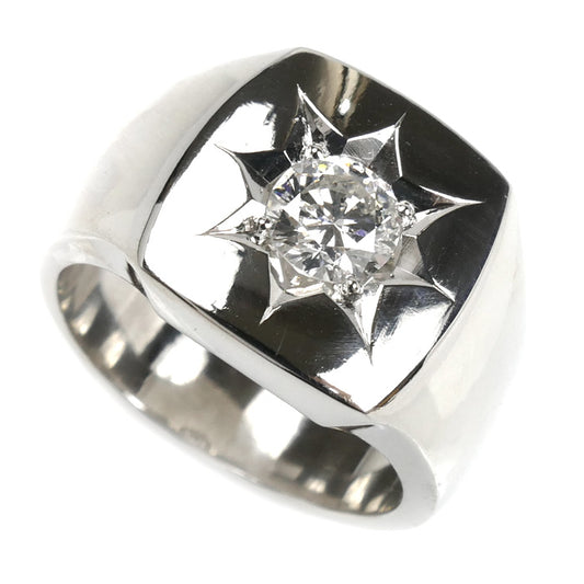 Pt900プラチナ リング・指輪 ダイヤモンド0.678ct 16.5号 30.2g メンズ【中古】【美品】