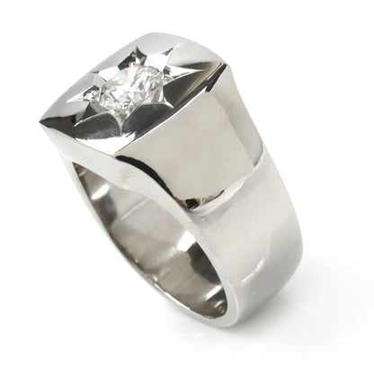 Pt900プラチナ リング・指輪 ダイヤモンド0.678ct 16.5号 30.2g メンズ【中古】【美品】