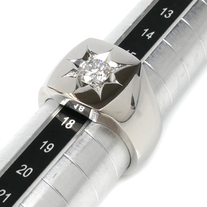 Pt900プラチナ リング・指輪 ダイヤモンド0.678ct 16.5号 30.2g メンズ【中古】【美品】