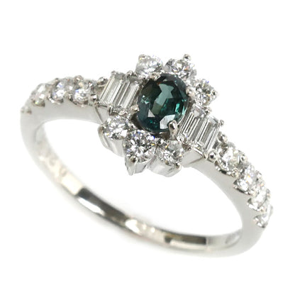 Pt900プラチナ リング・指輪 ダイヤモンド0.50ct アレキサンドライト0.24ct 10号 3.4g レディース【中古】【美品】