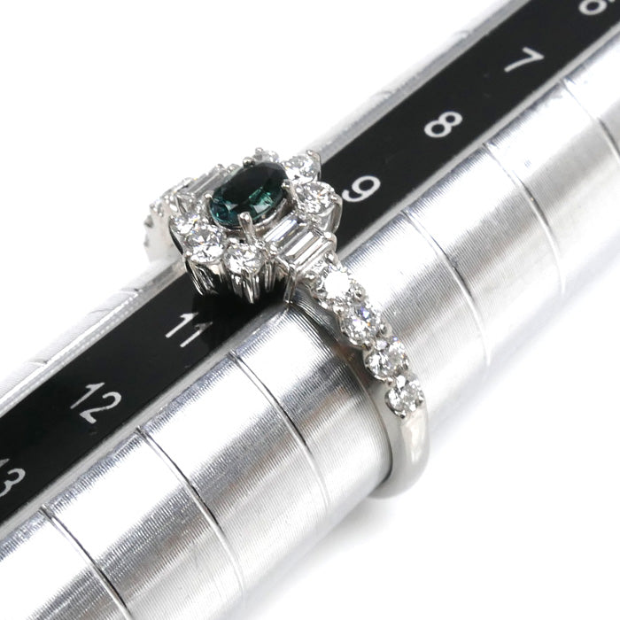 Pt900プラチナ リング・指輪 ダイヤモンド0.50ct アレキサンドライト0.24ct 10号 3.4g レディース【中古】【美品】