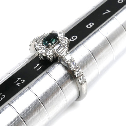 Pt900プラチナ リング・指輪 ダイヤモンド0.50ct アレキサンドライト0.24ct 10号 3.4g レディース【中古】【美品】