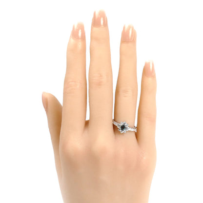 Pt900プラチナ リング・指輪 ダイヤモンド0.50ct アレキサンドライト0.24ct 10号 3.4g レディース【中古】【美品】