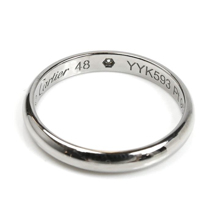 CARTIER カルティエ Pt950プラチナ 1895 ウェディング 1Pダイヤ リング・指輪 B4057748 ダイヤモンド 8号 48 2.8g レディース【中古】【美品】