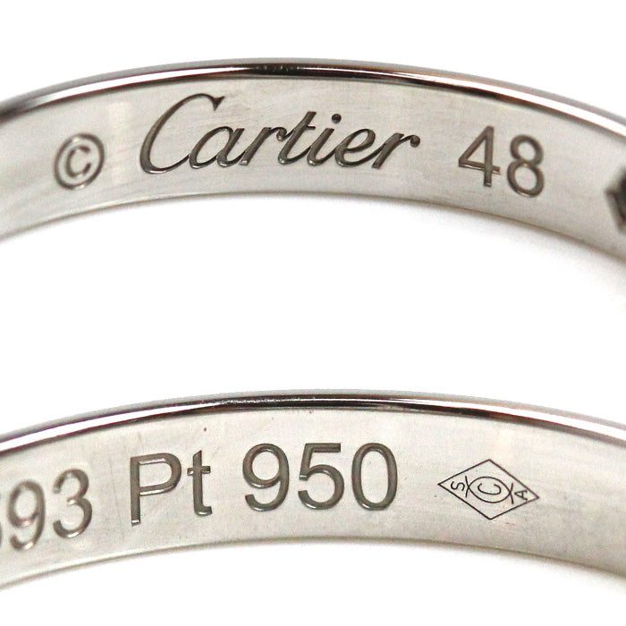 CARTIER カルティエ Pt950プラチナ 1895 ウェディング 1Pダイヤ リング・指輪 B4057748 ダイヤモンド 8号 48 2.8g レディース【中古】【美品】