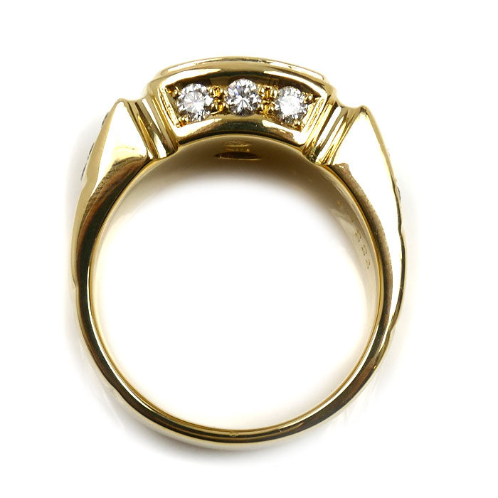K18YG イエローゴールド リング・指輪 ダイヤモンド1.001ct/0.90ct 20号 37.1g メンズ【中古】【美品】