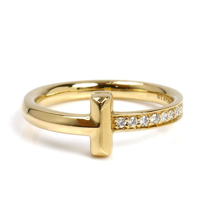TIFFANY&Co. ティファニー K18YG イエローゴールド Tワン ナロー ダイヤ リング・指輪 67795148 ダイヤモンド 13号 4.2g レディース【中古】【美品】